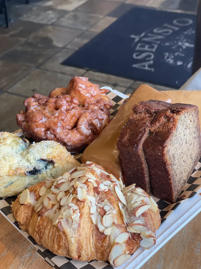 Fresh pastry display at Asensio Coffee