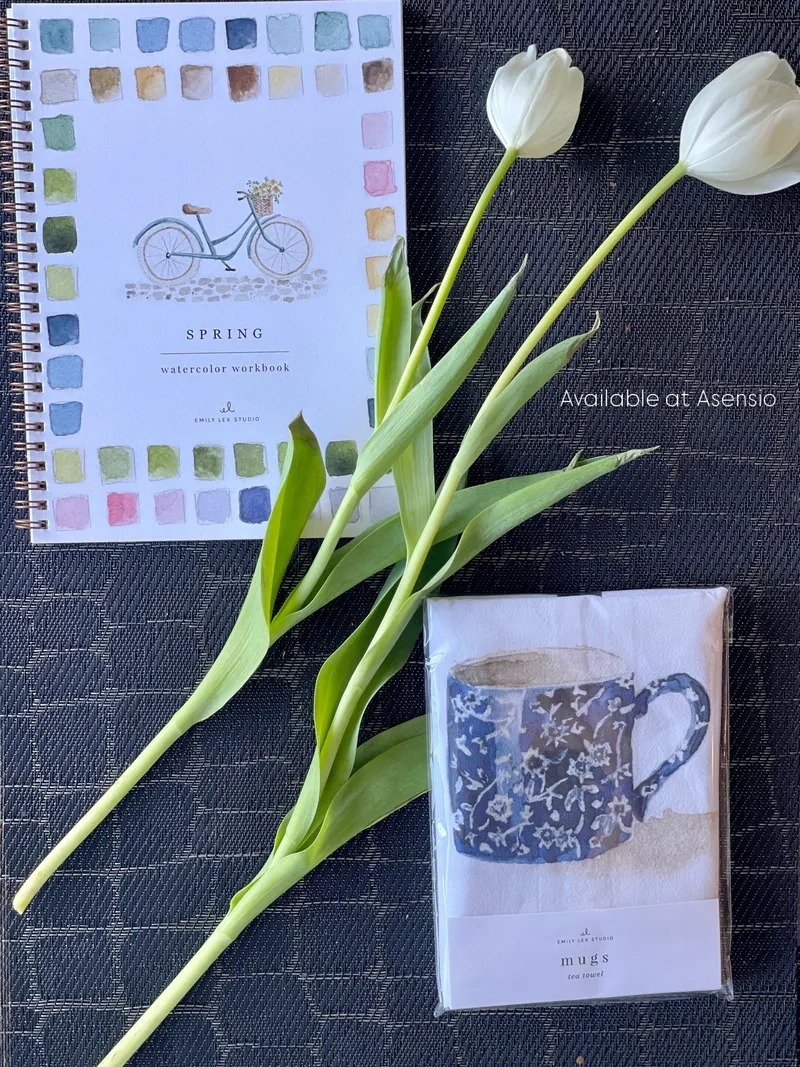 Watercolor art print with floral and botanical theme